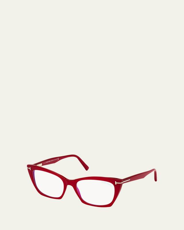 Blue Block Acetate Cat-Eye Optical Glasses